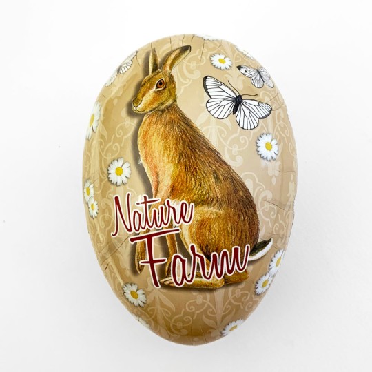 6" Brown Bunny Papier Mache Easter Egg Container ~ Germany